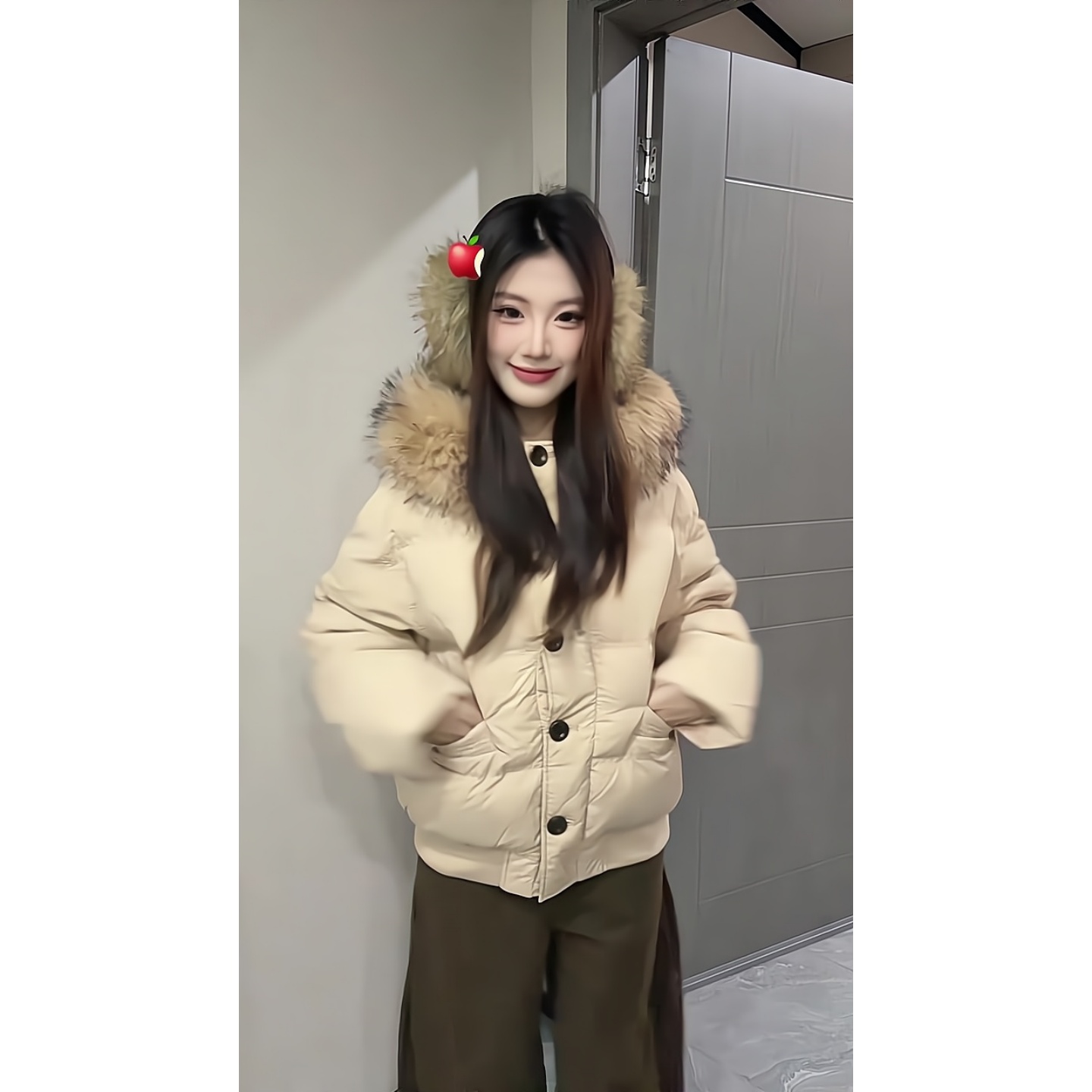 连帽羽绒服女短款加厚外套