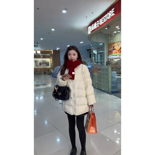 韩版百搭简约加厚立领羽绒服