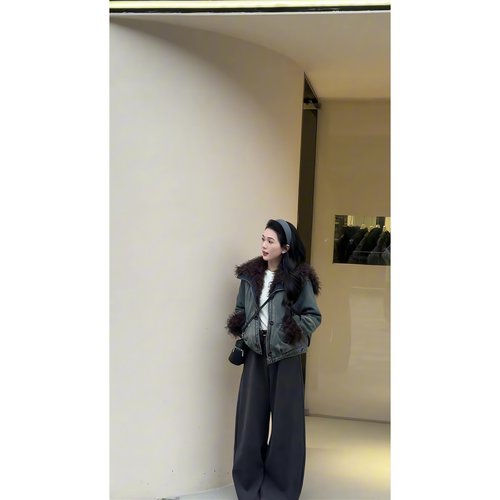 复古大毛领加厚保暖女款羽绒服