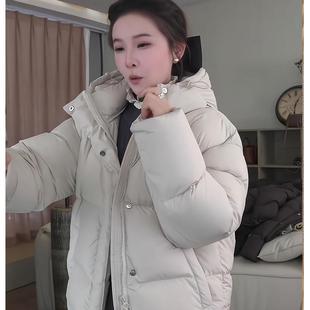 2025年南油女裝 韓版 連帽面包服短款 簡約小個子羽絨服百搭外套 冬季