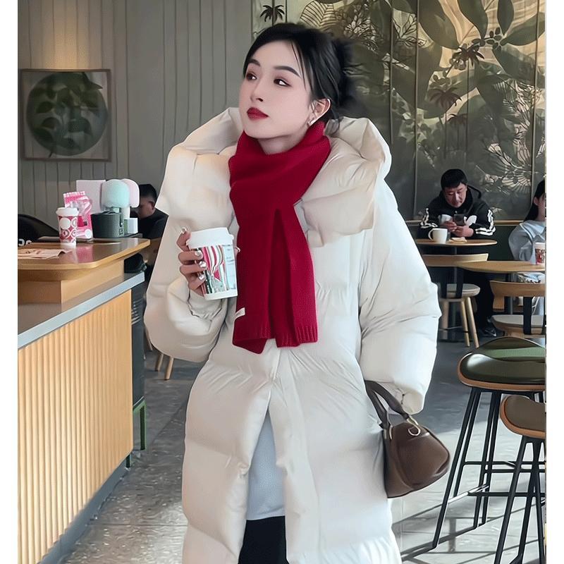 新品白色短款羽绒服外套