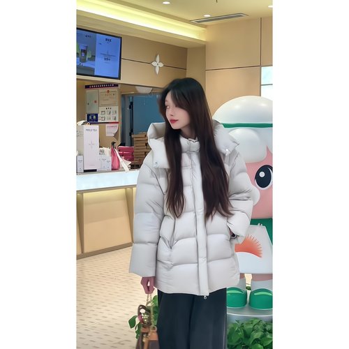 2025冬季韩版连帽保暖面包服女