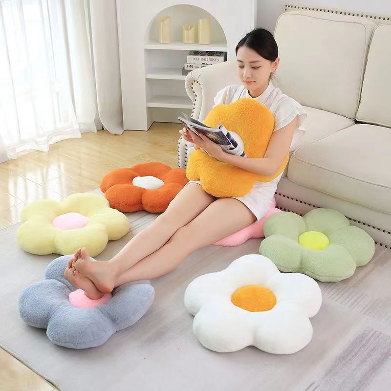 花朵坐垫屁垫飘窗榻榻米卧室地上ins太阳花椅垫地毯办公椅子座垫