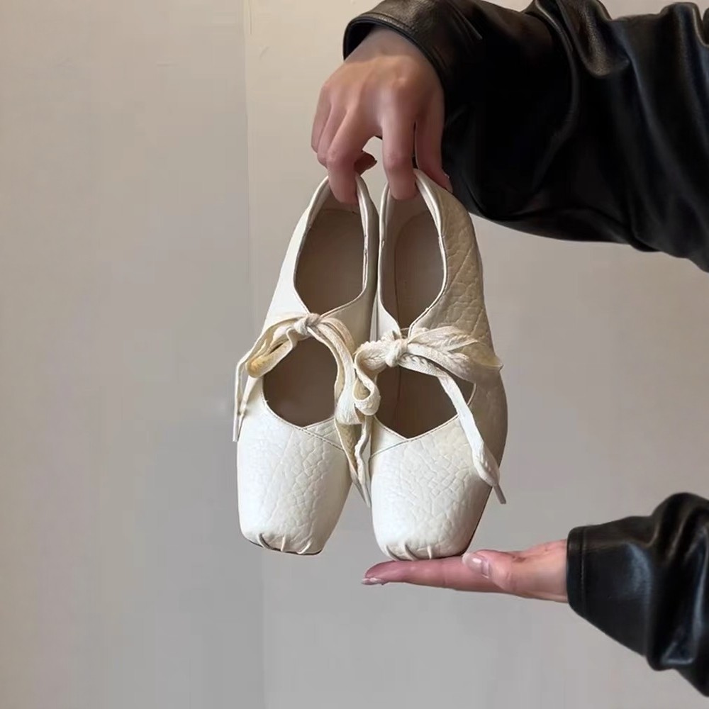 羊皮版～法式复古蝴蝶结玛丽珍鞋女2026新款方头浅口单鞋平底瓢鞋,女鞋,浅口单鞋,淘宝优惠券,粉丝福利购,淘宝优惠卷