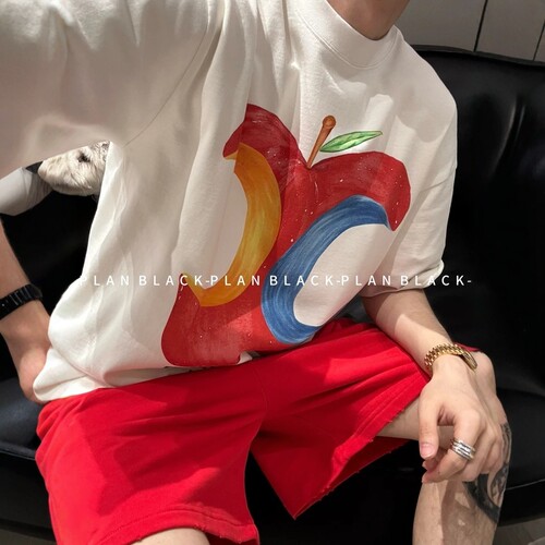 夏季潮牌印花T恤休闲运动套装