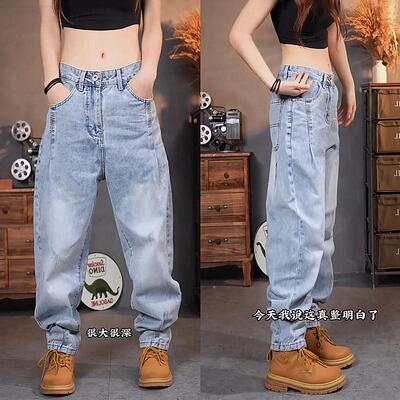 春季新款复古水洗做旧牛仔裤男