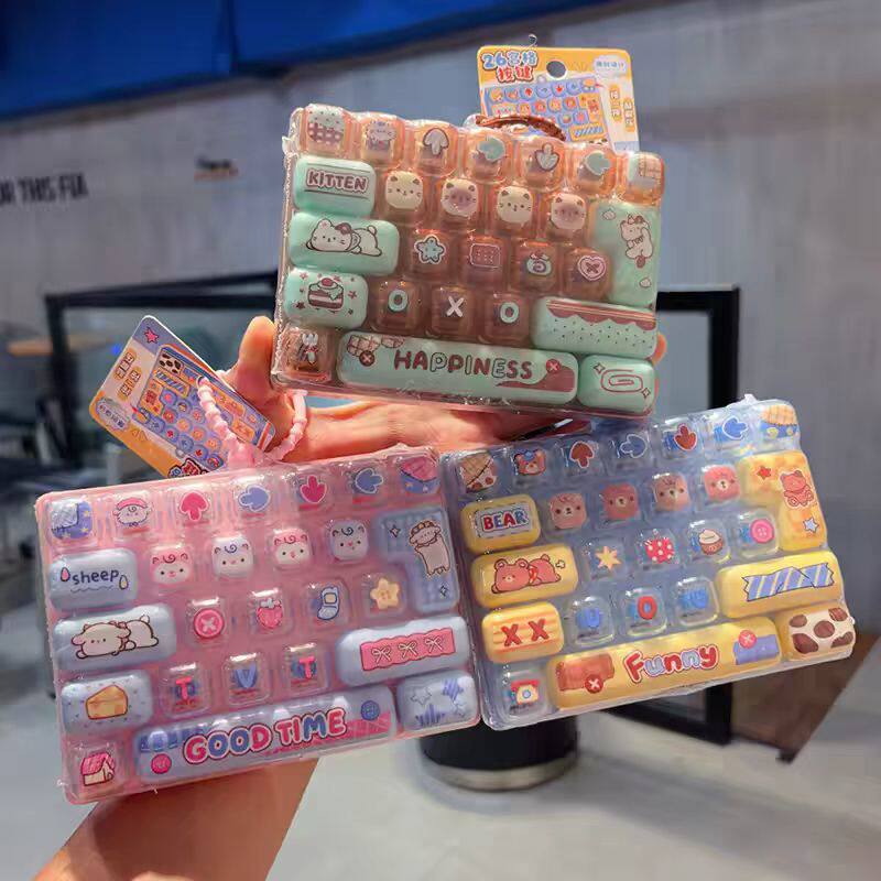 网红卡通解压26键机械键盘钥匙扣