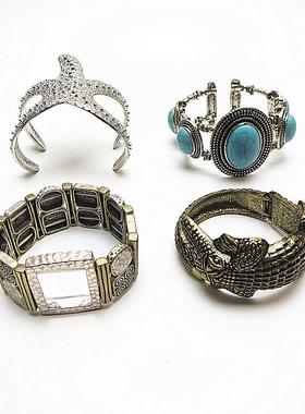 欧美女合金欧美复古手镯手链