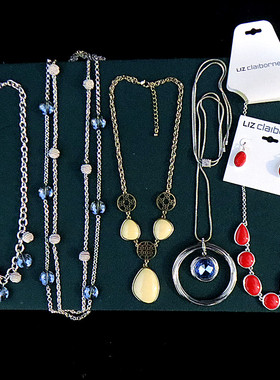 737欧美复古vintage高端外贸宝石重工红宝石多层项链锁骨链耳饰女