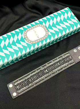 中古优雅银黑拼淡水珍珠手链
