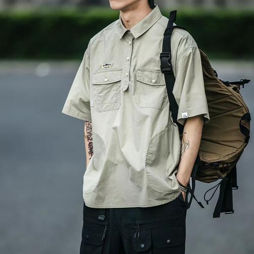 美式polo衫短袖夏季工装半袖上衣