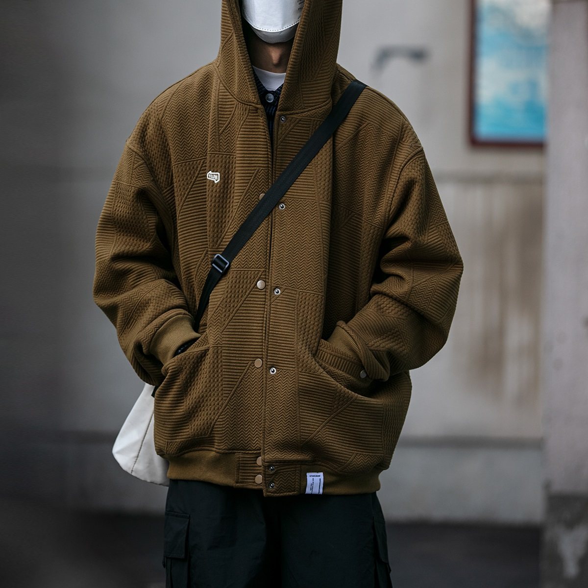 日系复古vintage连帽开衫针织提花外套男春秋潮牌宽松百搭卫衣男,男装,夹克,淘宝优惠券,粉丝福利购,淘宝优惠卷