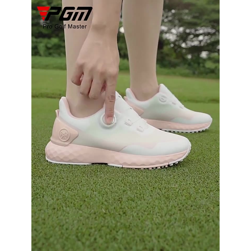 PGM高尔夫球鞋女士防水鞋子旋钮鞋带运动鞋防侧滑鞋钉golf球鞋