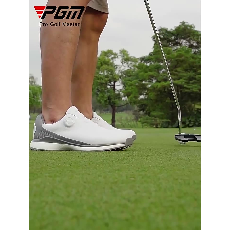 PGM 高尔夫球鞋男士 夏季防水运动鞋防侧滑鞋钉 旋钮鞋带鞋子男鞋