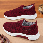 老北京棉鞋 中老年软底防滑一脚蹬老人鞋 女冬季 加绒加厚保暖妈妈鞋