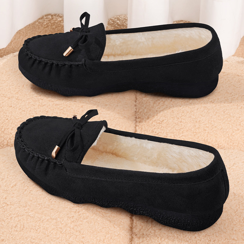 老北京布鞋女冬加绒加厚新款黑色厚底工作不累脚软底防滑豆豆棉鞋,女鞋,传统布鞋,淘宝优惠券,粉丝福利购,淘宝优惠卷