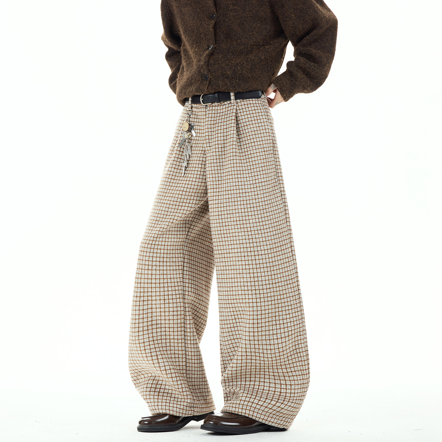 原创现货A412-DM543-特P58-限98-400g羊毛呢子混纺加厚打褶休闲裤，男装休闲裤，电商A412