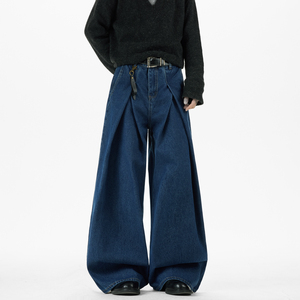 现货A412-DM536-特P48-限价88-A字双打褶阔腿牛仔裤，男装牛仔裤，电商A412