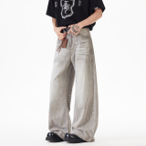 现货A412-DM392-P50限78-烟灰色牛仔裤65棉20.5聚酯纤维14.5粘纤，男装牛仔裤，电商A412