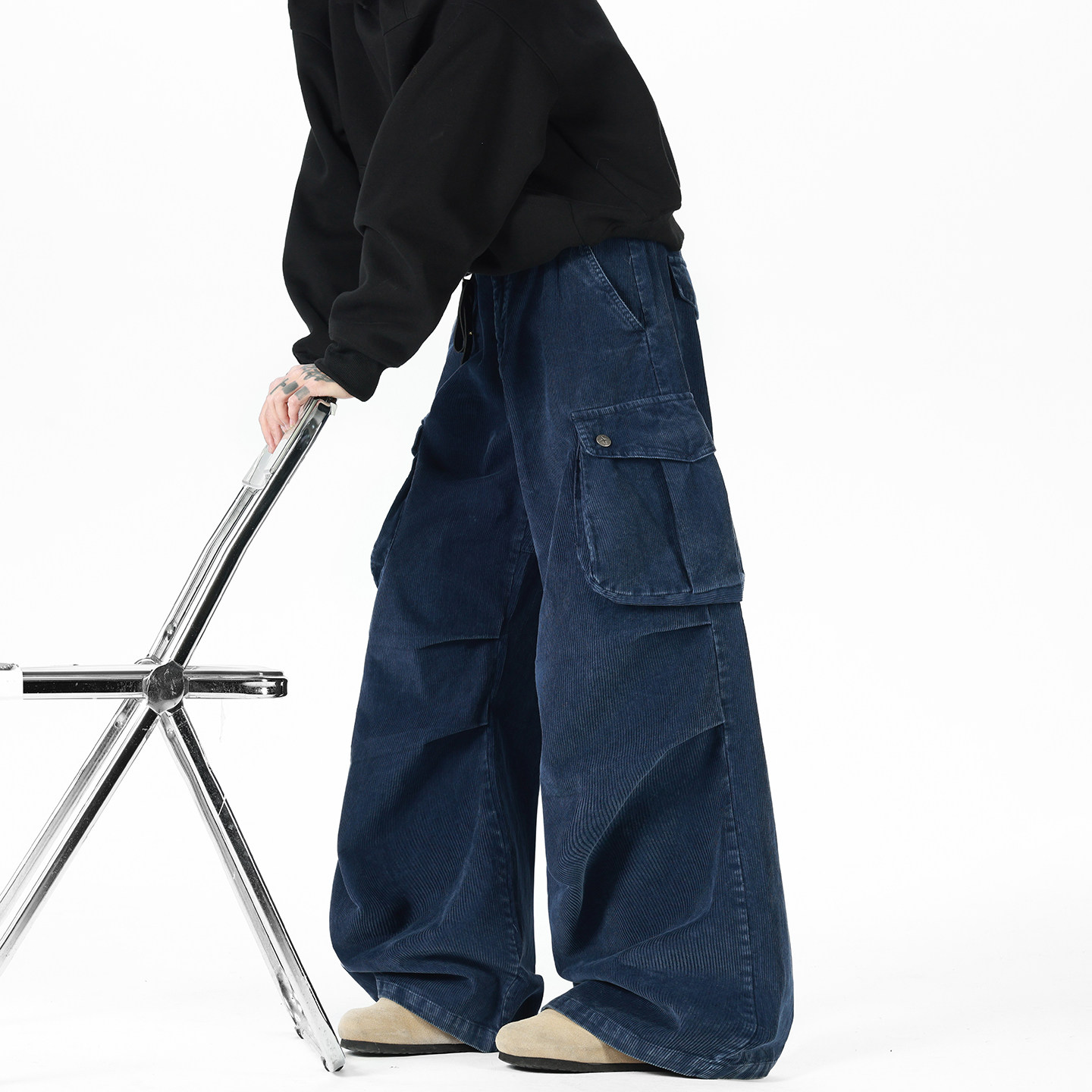 现货A412-DM551-特P54-限价98-复古工装口袋灯芯绒休闲裤，男装工装外套，电商A412