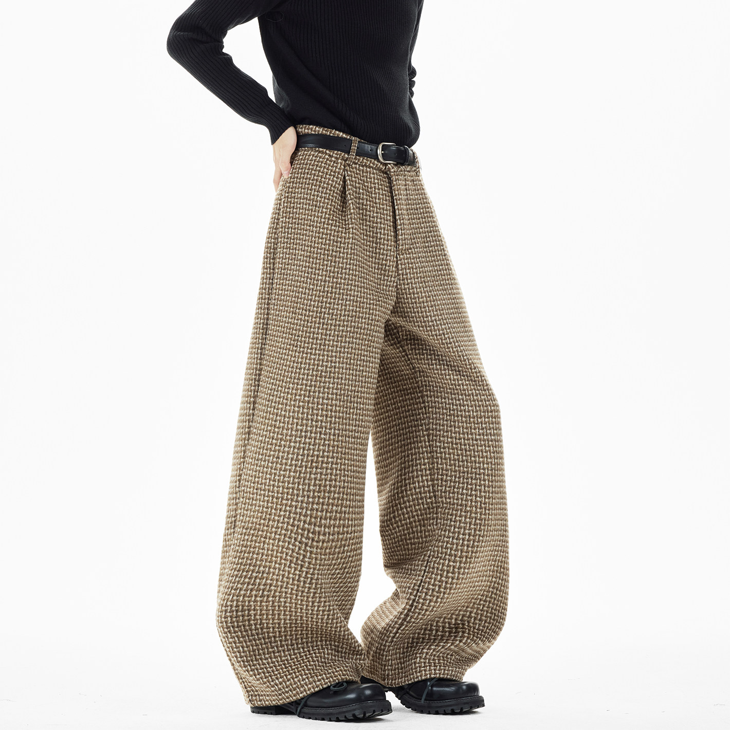 原创现货A412-DM543-特P58-限98-400g羊毛呢子混纺加厚打褶休闲裤，男装休闲裤，电商A412