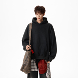 原创现货A412-FM803-特P60-超高质量450g加绒加厚水墨黑套头卫衣，男装卫衣，电商A412