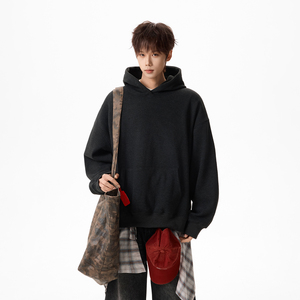 原创现货A412-FM803-特P60-超高质量450g加绒加厚水墨黑套头卫衣，男装卫衣，电商A412