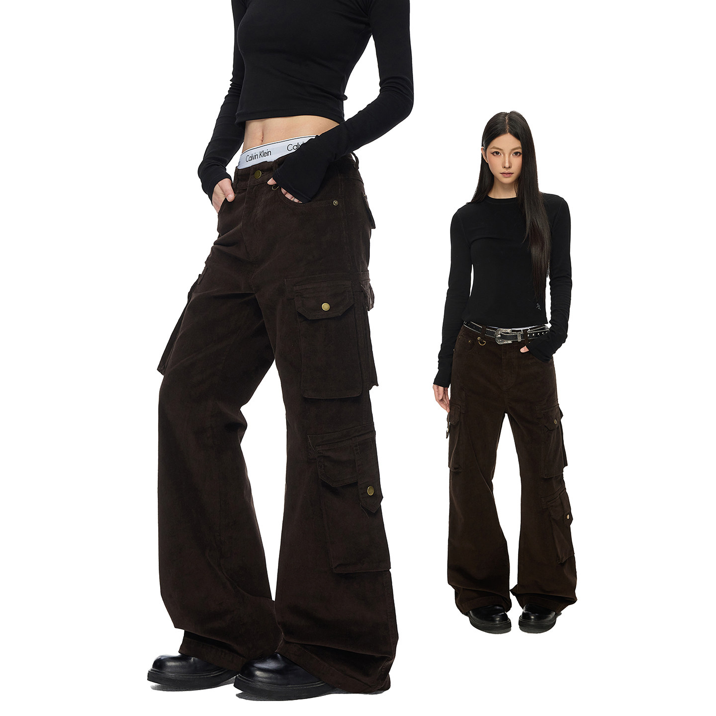 现货A412-DM554-特P57-限价108-微喇咖色工装休闲裤，男装工装外套，电商A412