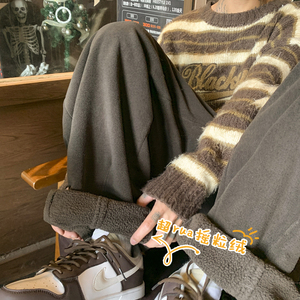 现货直播品质A412-DM49-P50限价78宽松直筒加绒摇粒绒休闲裤,男装卫衣,电商A412