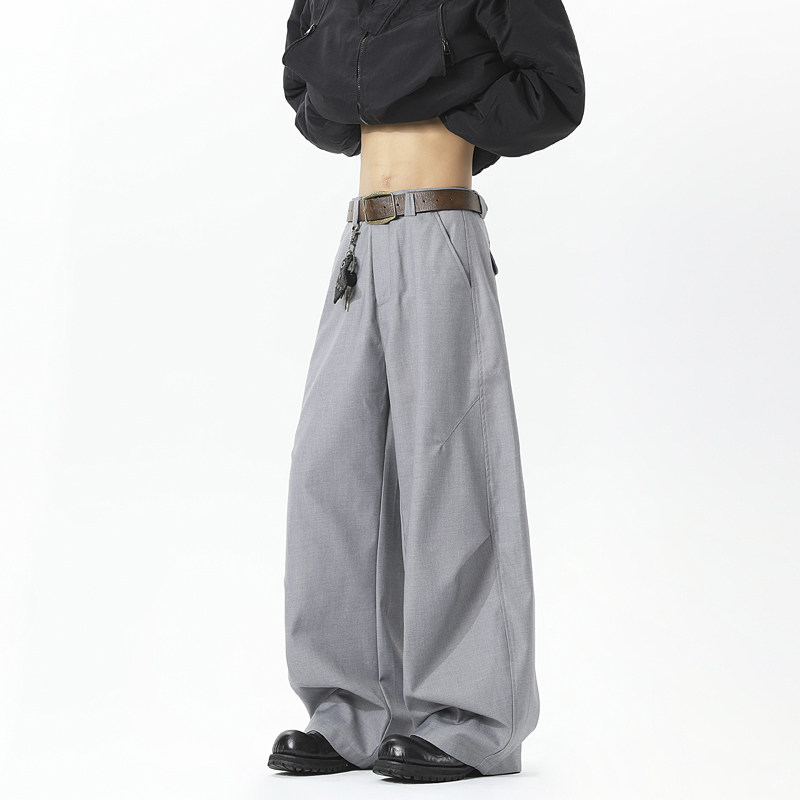 现货1000-A412-DM257-P65-限88-baggy廓形弯刀西裤休闲裤，男装西裤，电商A412