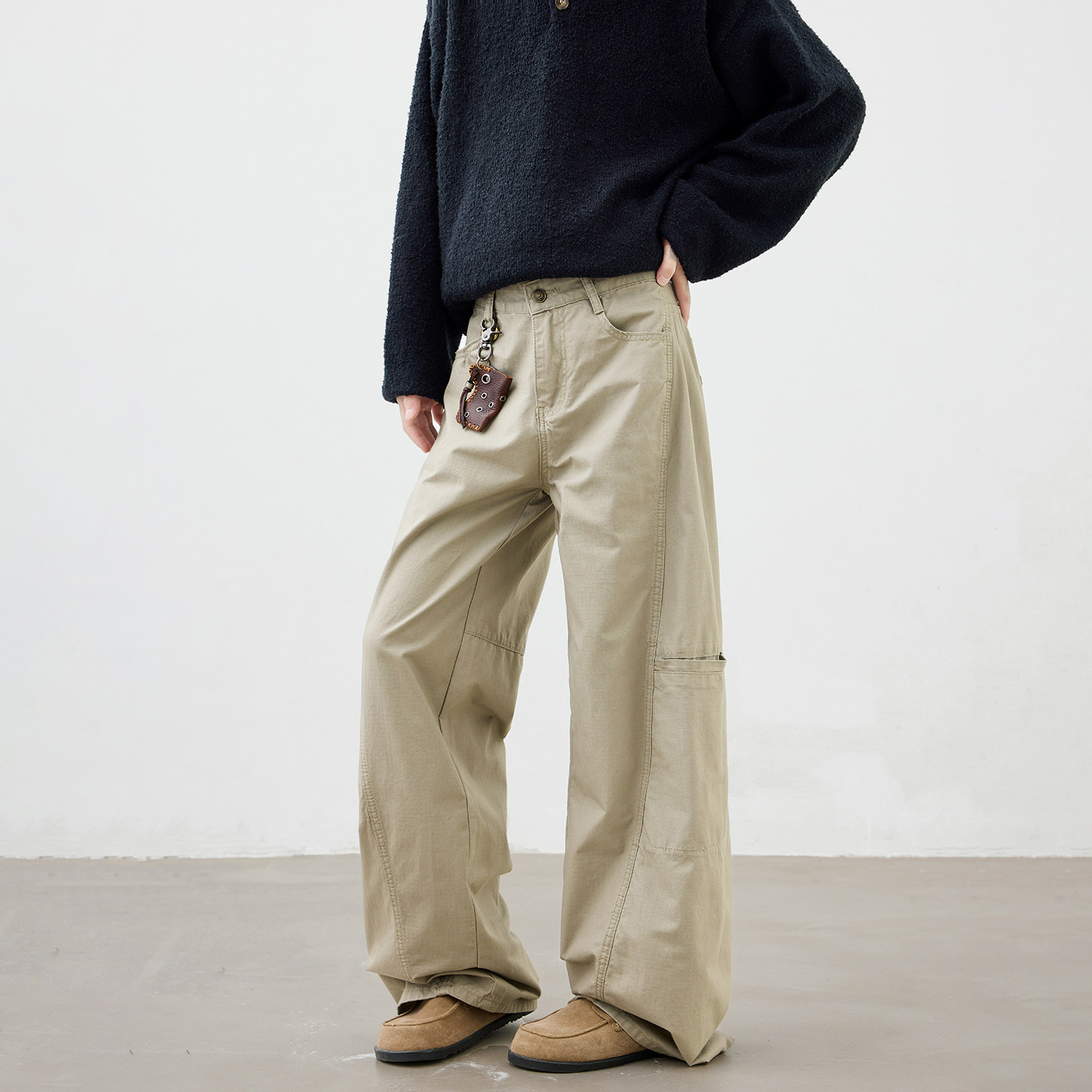 现货A412-DM435-特P52-限价88-川川也多口袋裁剪解构休闲裤100棉,男装休闲裤,电商A412