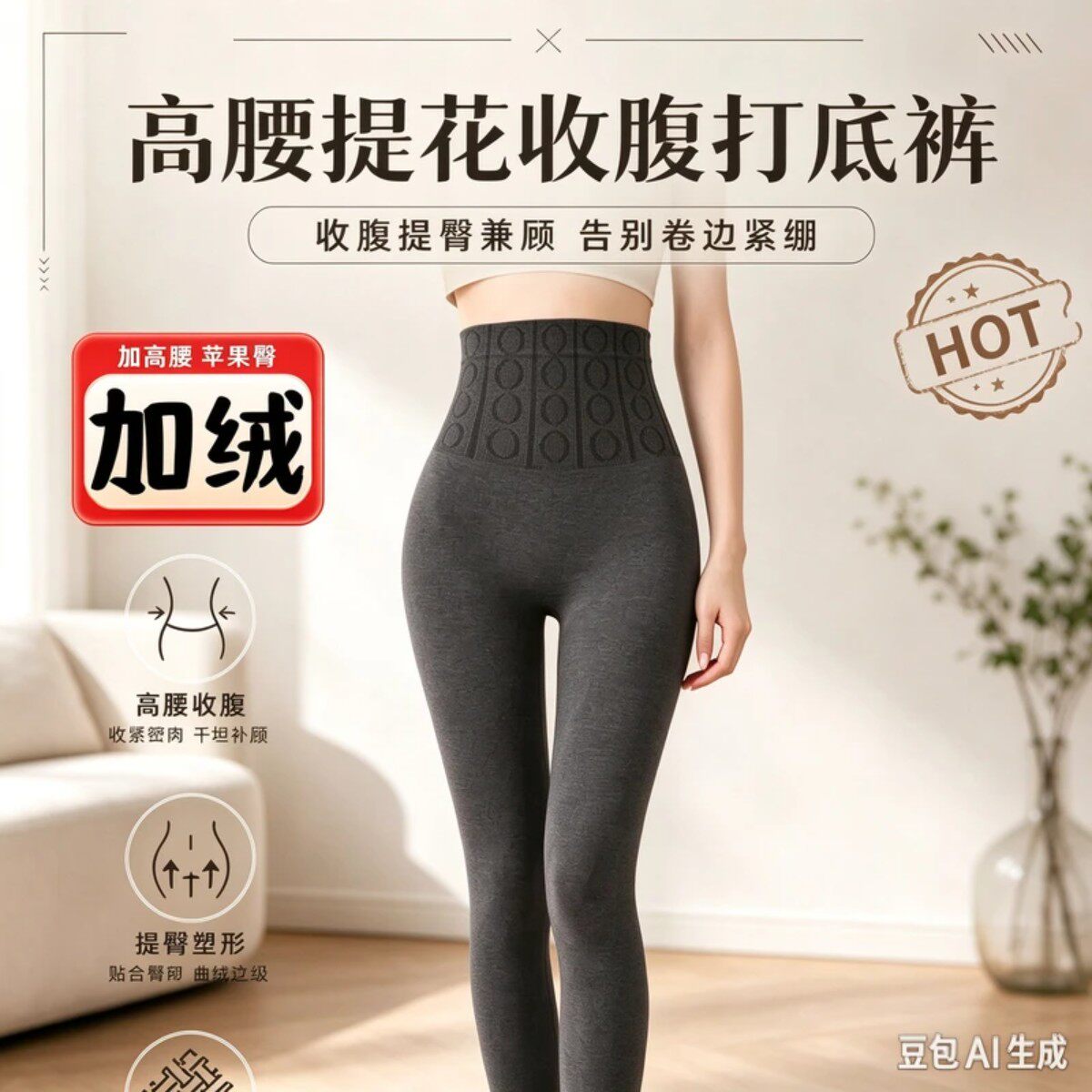 KolaKola加绒zb秋冬新款外穿秋冬加绒保暖高腰连体袜提臀显瘦2575