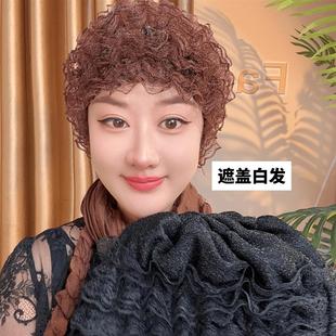 米可丫帽业新款网纱有弹力)遮盖白发蕾丝花边女士透气美人帽帽子