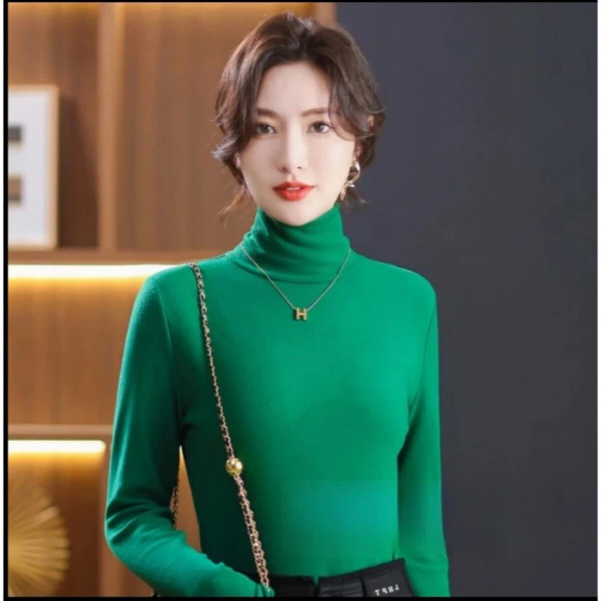 凡卓心选洋气减龄双面澳绒安可拉红高领打底衫女秋冬气质修身内搭