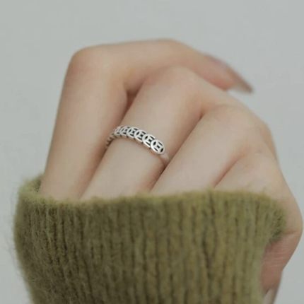 梨白Joyself饰品【钱多多】戒指银色女个性男女小众复古戒指指环