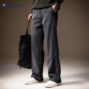 复古高街风长裤 高端重磅休闲裤 宽松直筒垂感阔腿长裤 秋冬新款 男士