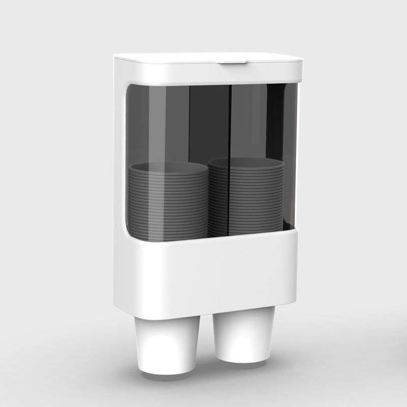 塑料一次性收纳杯子架取杯器纸杯饮水机防尘水杯架壁挂双筒置物架,收纳整理,书桌收纳置物架,淘宝优惠券,粉丝福利购,淘宝优惠卷