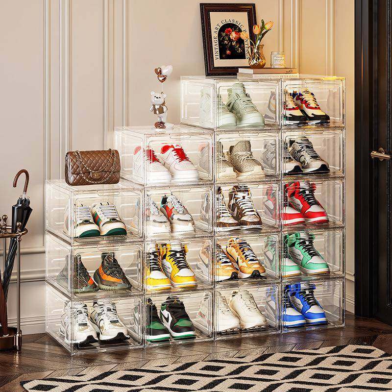 透明鞋盒可折叠磁吸带盖球鞋置物架鞋架家用收纳神器塑料收纳盒,收纳整理,鞋盒,淘宝优惠券,粉丝福利购,淘宝优惠卷