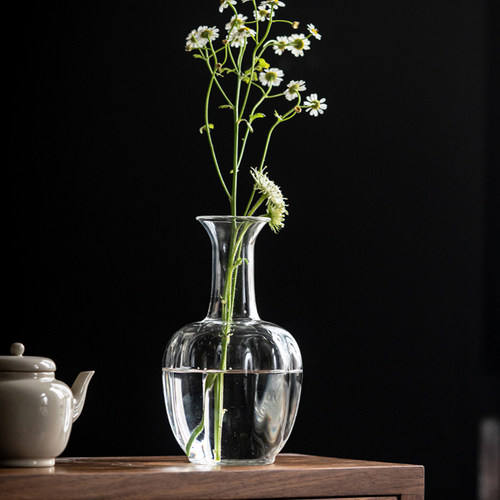 加厚摆件禅意仿宋日式玻璃花瓶