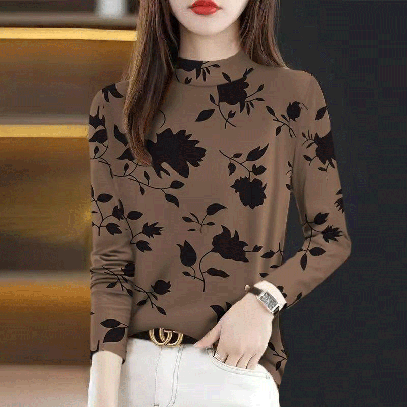 高档女装2025新款秋季减龄长袖遮肚T恤女百搭气质打底上衣袖扣