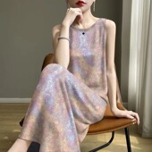 背心吊带中长款 2025夏季 减龄遮肚妈妈装 修身 显瘦外穿连衣裙女 新款