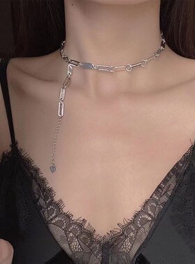韩版链条拼接项链女小众简约风时D尚百搭个性高级扭片叠戴手饰潮