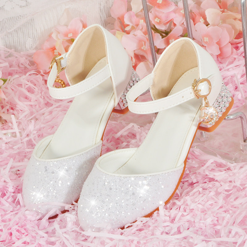 闪亮亮公主鞋7女童白色女大童钢琴演出鞋舞台走秀主持9儿童高跟鞋,童鞋/婴儿鞋/亲子鞋,水晶/水钻鞋,淘宝优惠券,粉丝福利购,淘宝优惠卷