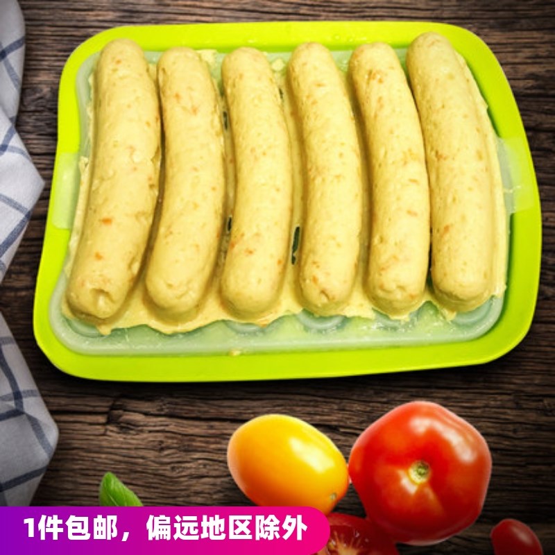 硅胶6连香肠模具 家用儿童辅食DIY自制蒸肉S肠火腿肠烘焙工具