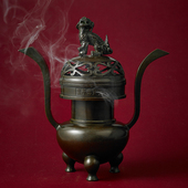 纯铜香熏炉家用特大号兽盖三足宣德炉室内仿古供佛W檀香沉香炉摆