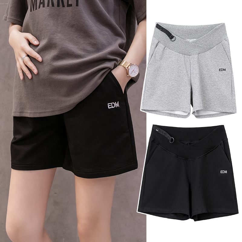 孕妇短裤女夏季h外穿薄款低腰宽松阔腿三分运动短裤打底裤子春夏