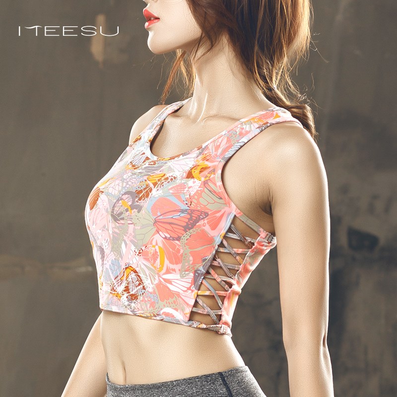 瑜伽运动背心女j带胸垫背心式上衣美背吊带专业瑜伽服春款仙气女