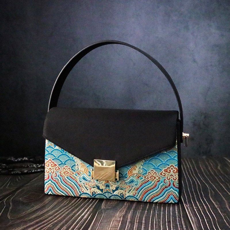 香云纱新中式小方包优雅旗袍配包高档真丝撞色手提包皮提手休闲包,箱包皮具/热销女包/男包,小方包,淘宝优惠券,粉丝福利购,淘宝优惠卷