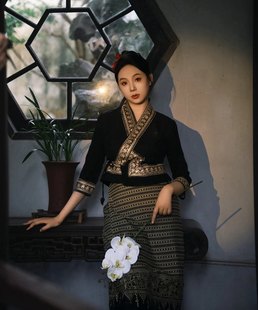 新款西双版纳傣族民族服装女上衣长裙传统傣族裙生活套装日常装