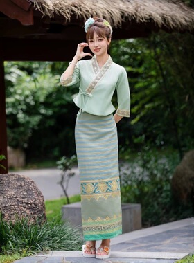 春夏季傣族传统服装西双版纳泼水节旅游拍照气质生活装女装工作服